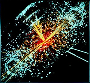 A computer-generated image of a Higgs interaction (Photo Credit: Lucas Taylor / CERN)